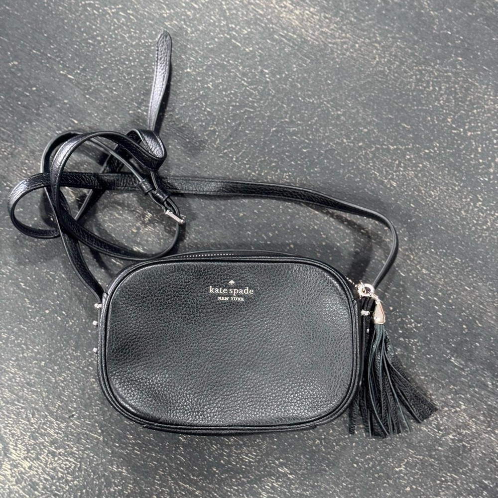 Kate Spade Pebbled Leather Crossbody Bag in Black
